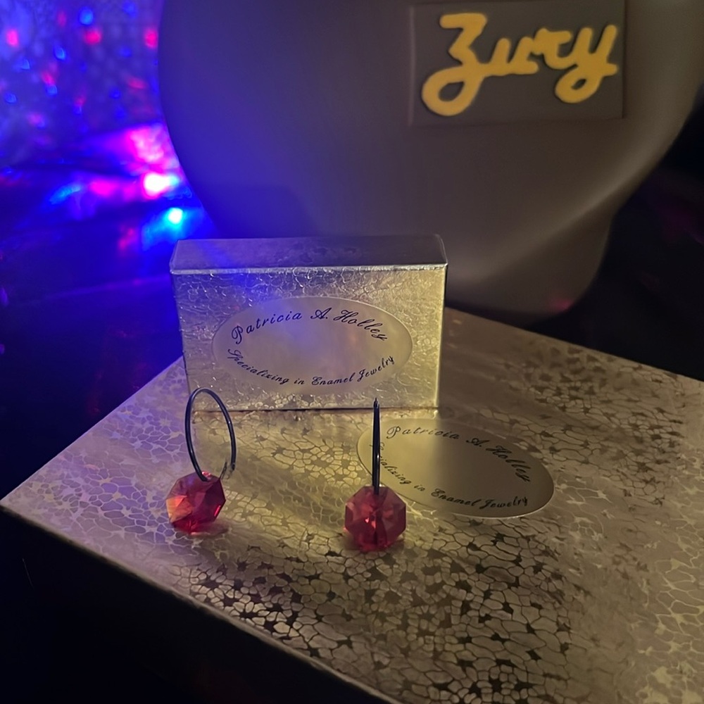 Circular Garnet Earrings